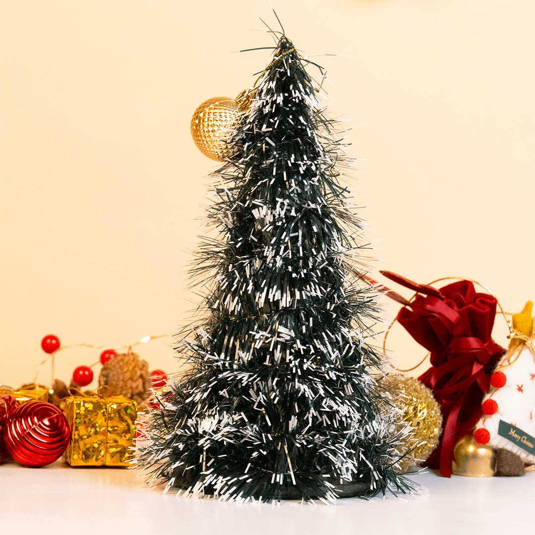 Mini Snowy Tinsel Christmas Tree - Memories Insite